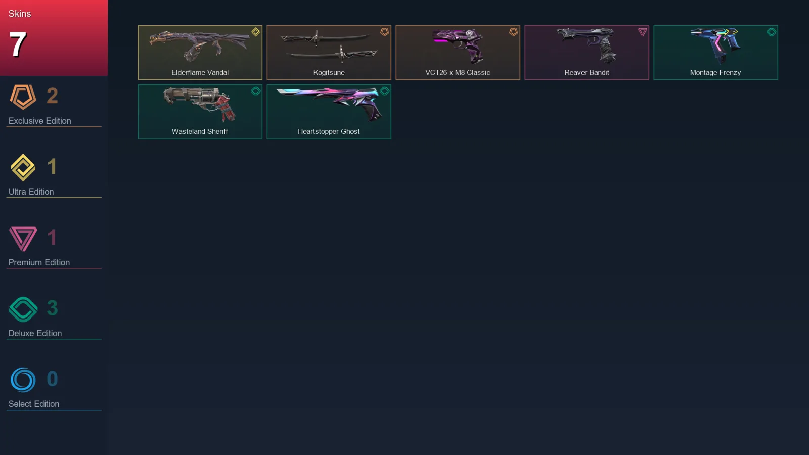 NA | Lv57 | Unranked | 7 Skin | 10 Agent | 17 Buddy