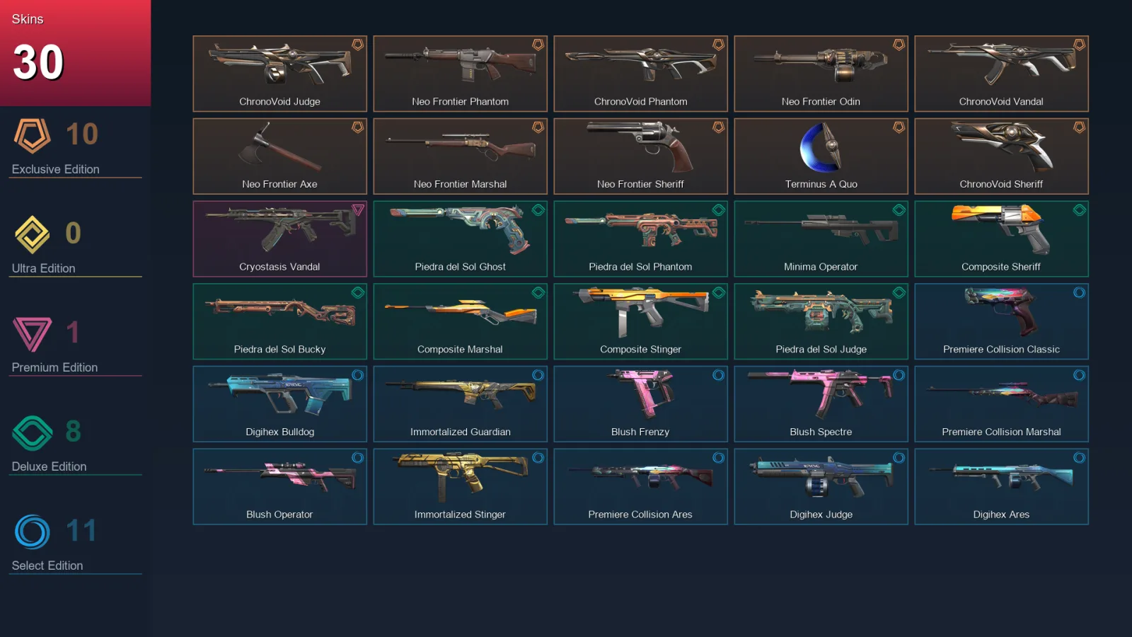 EU | Lv49 | Unranked | 30 Skin | 19 Agent | 39 Buddy