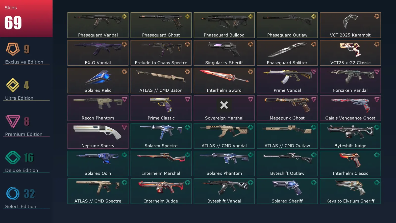 [Valorant] | EU | Level 120 | Diamond 1 | 29 Agents | 69 Skins