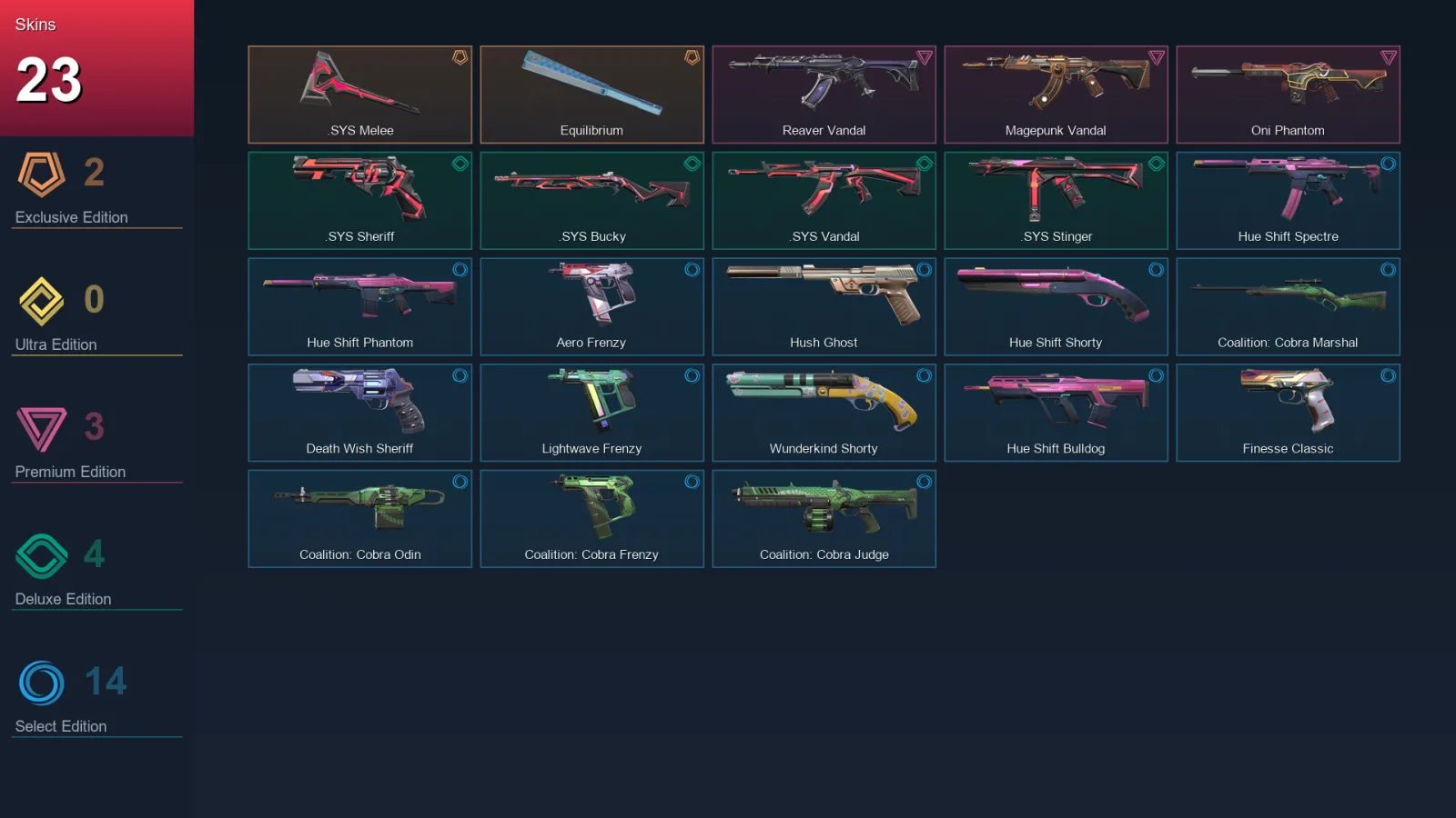 NA | Lv124 | Unranked | 23 Skin | 21 Agent | 60 Buddy
