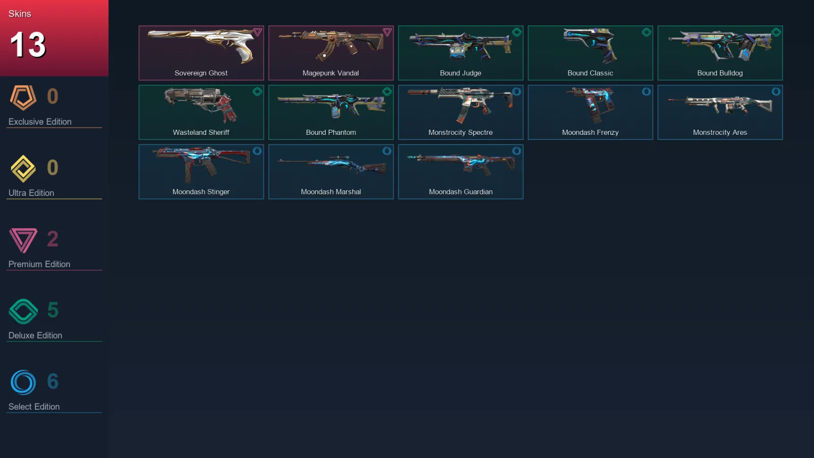 EU | Lv35 | Unranked | 13 Skin | 13 Agent | 15 Buddy