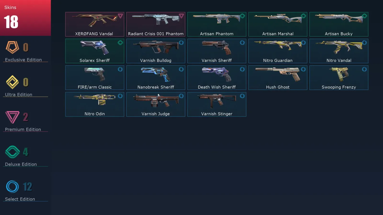 [Valorant] | EU | Level 171 | 27 Agents | 18 Skins