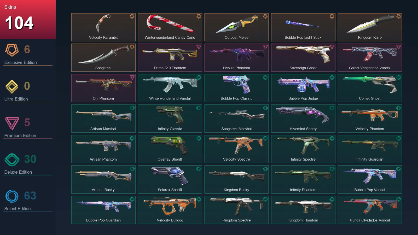EU | Lv386 | Bronze I | 104 Skin | 27 Agent | 182 Buddy
