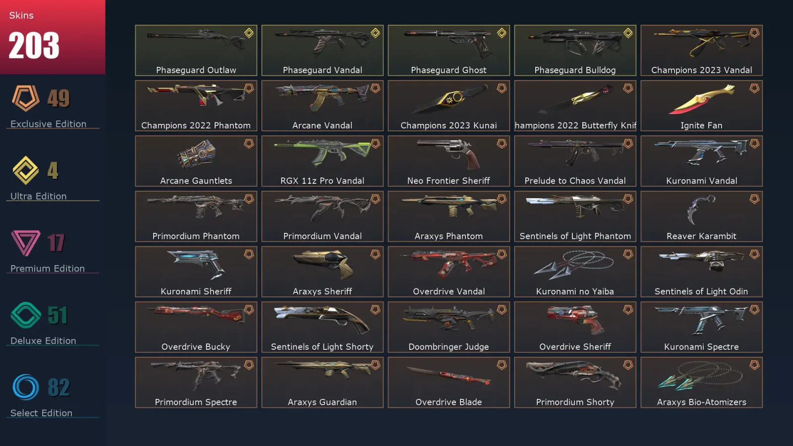 [Valorant] | EU | Level 316 | Ascendant 2 | 29 Agents | 203 Skins — Valorant account