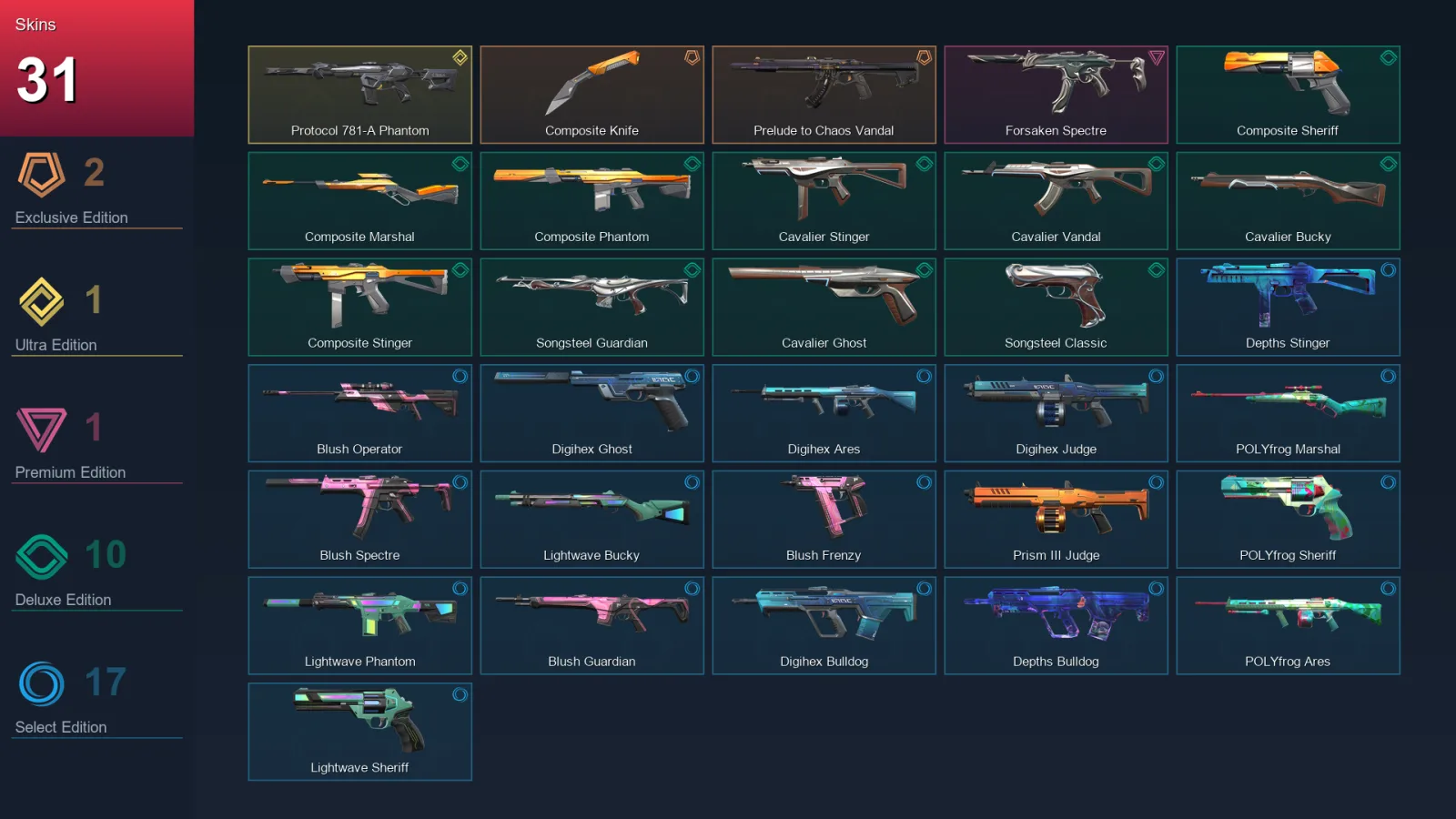 AP | Lv41 | Unranked | 31 Skin | 16 Agent | 28 Buddy — Valorant account