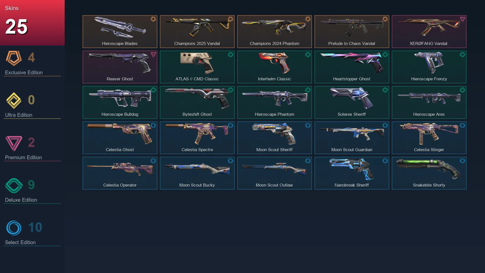 EU | Lv152 | Unranked | 25 Skin | 28 Agent | 54 Buddy — Hieroscape Frenzy