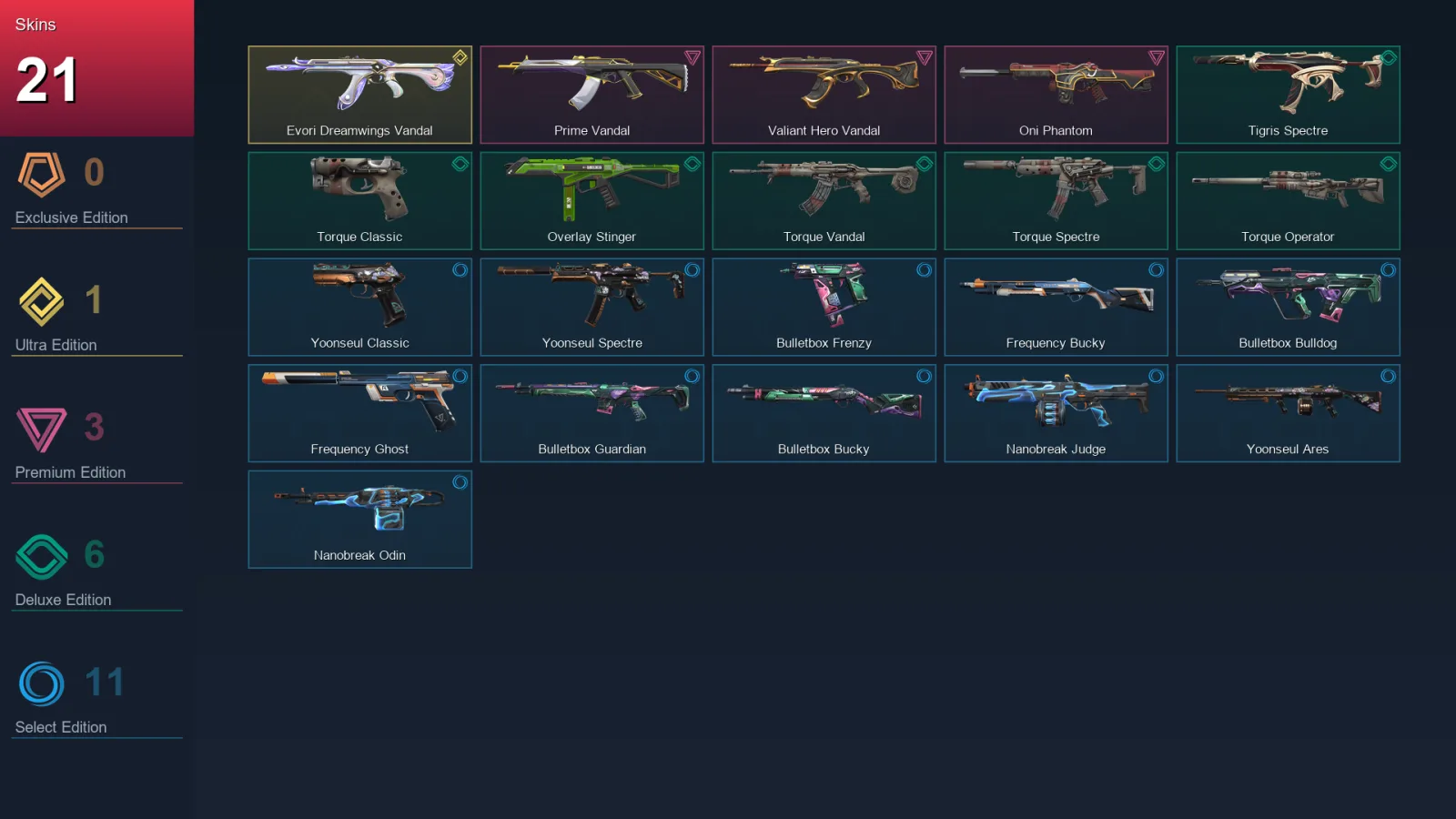 AP | Lv49 | Unranked | 21 Skin | 17 Agent | 24 Buddy