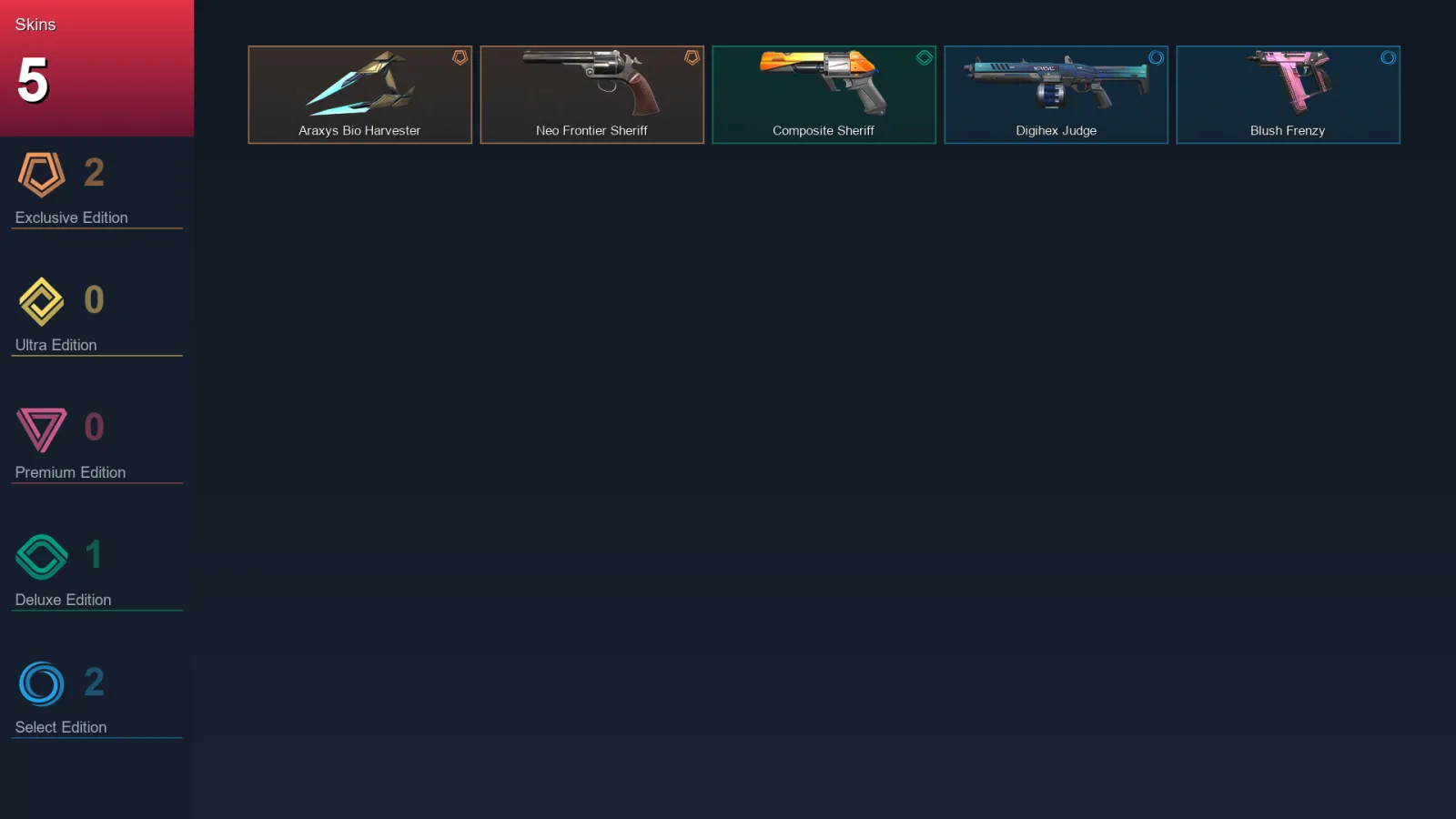 AP | Lv25 | Unranked | 5 Skin | 10 Agent | 15 Buddy