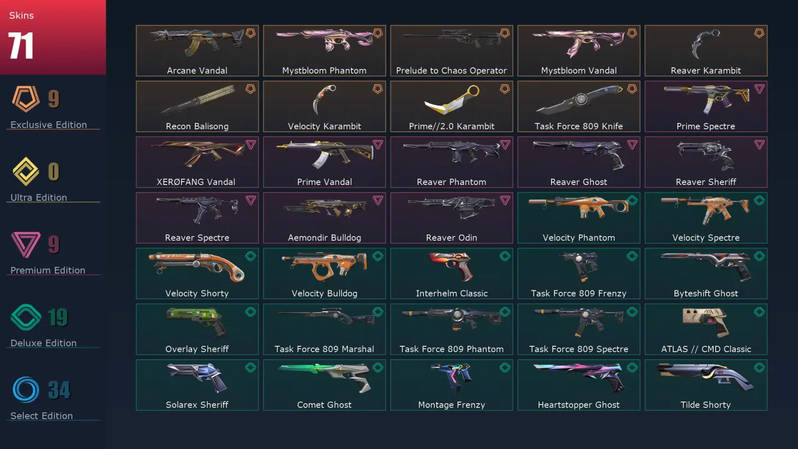 [Valorant] | EU | Level 500 | Diamond 1 | 29 Agents | 71 Skins — Valorant account