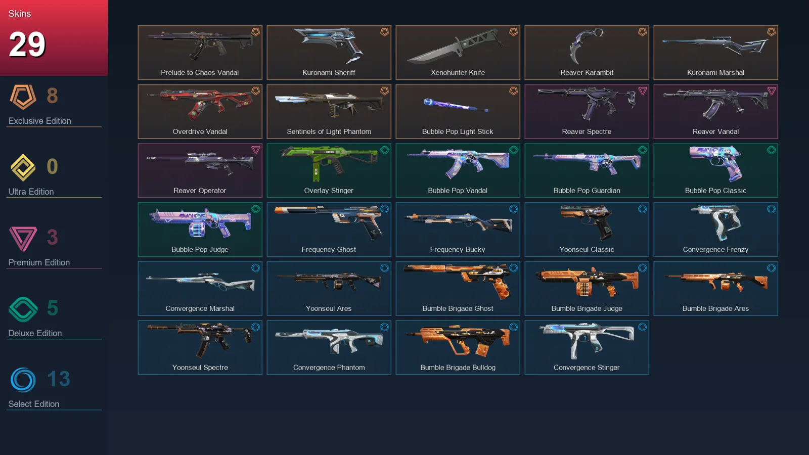 NA | Lv43 | Unranked | 29 Skin | 17 Agent | 28 Buddy