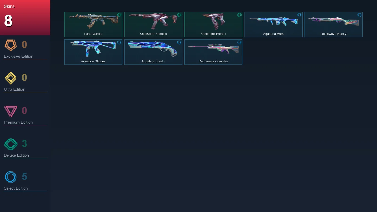 EU | Lv18 | Unranked | 8 Skin | 8 Agent | 7 Buddy
