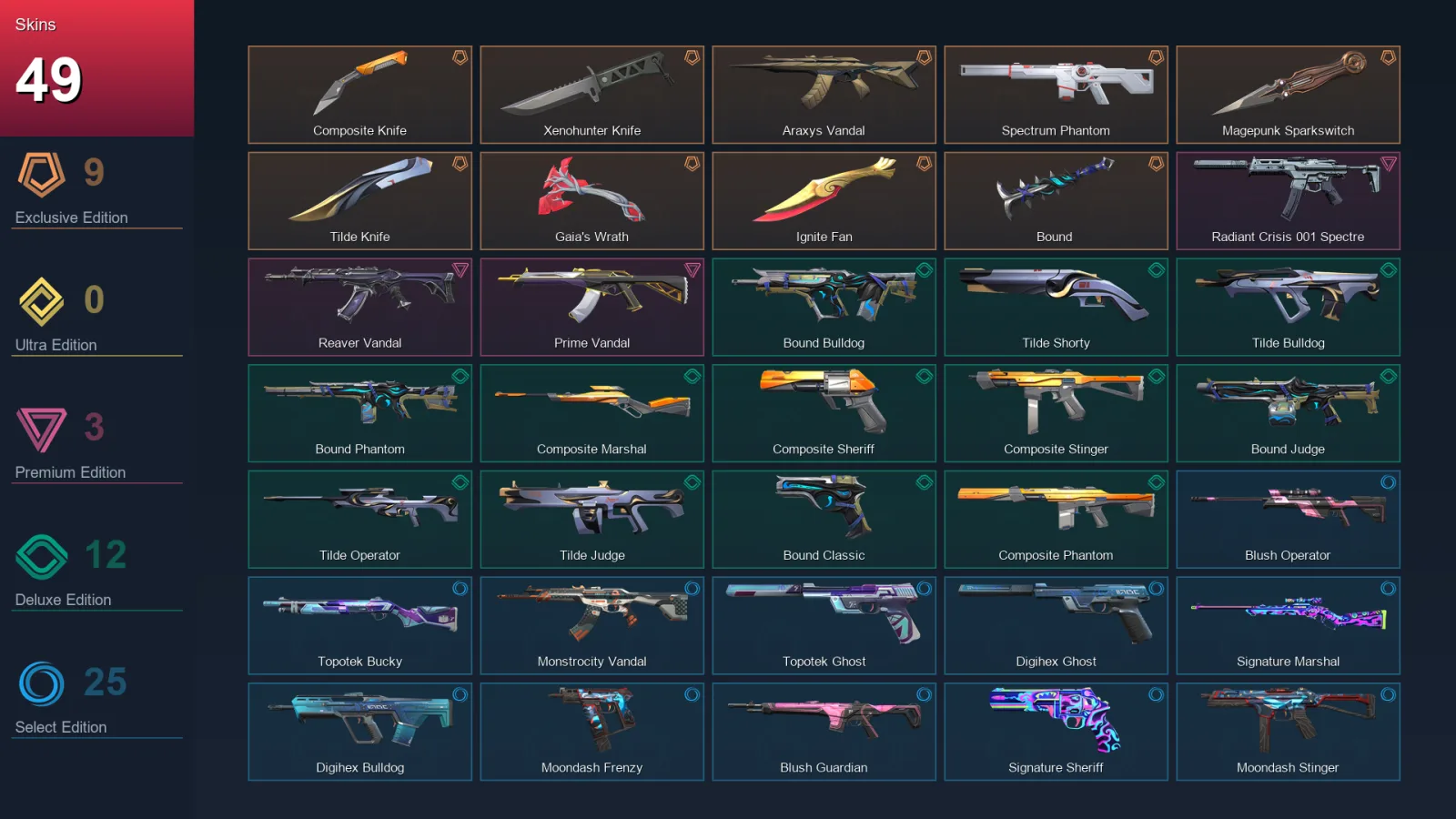 AP | Lv139 | Unranked | 49 Skin | 27 Agent | 68 Buddy
