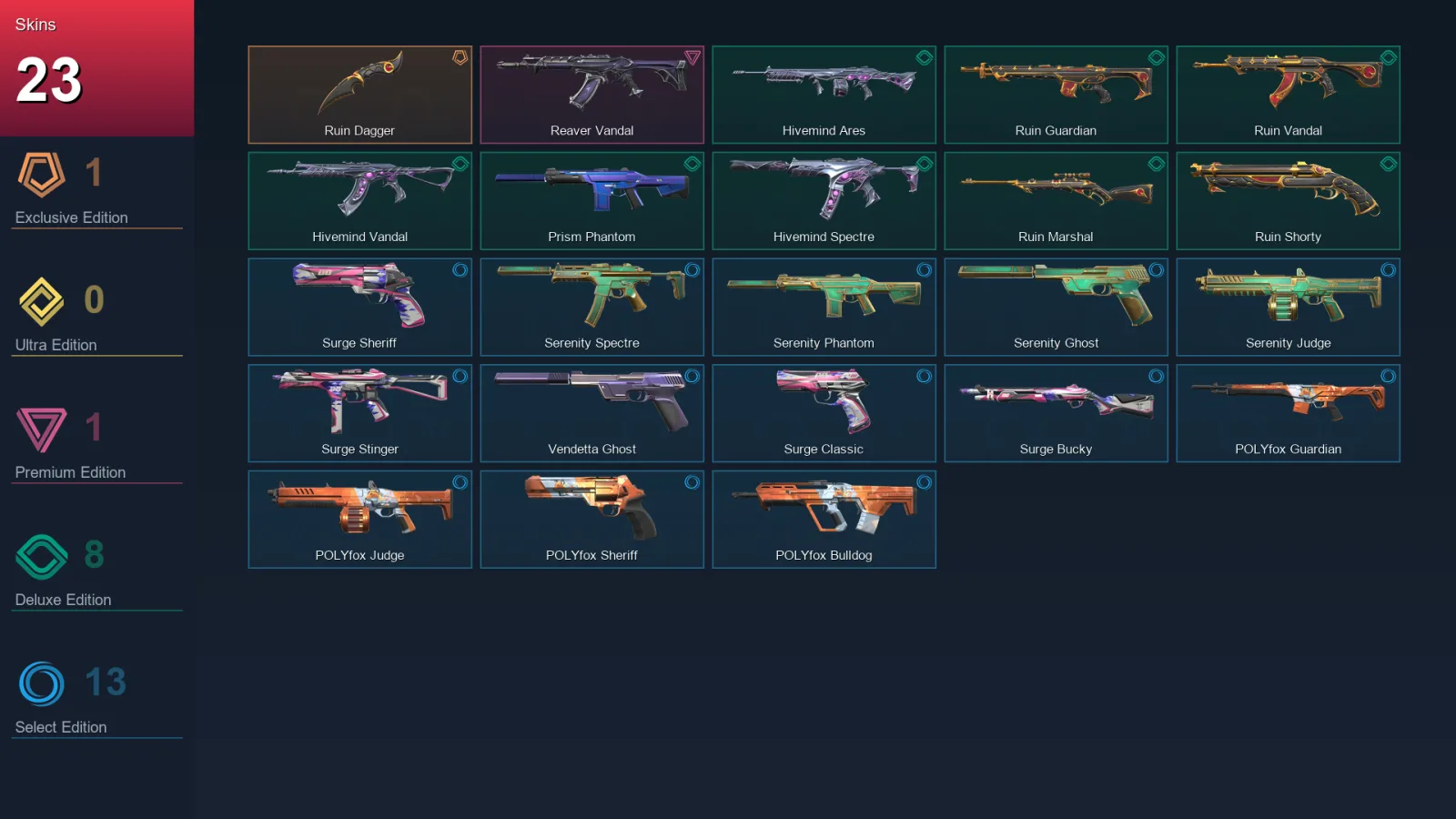 NA | Lv1 | Unranked | 23 Skin | 10 Agent | 28 Buddy — Valorant account