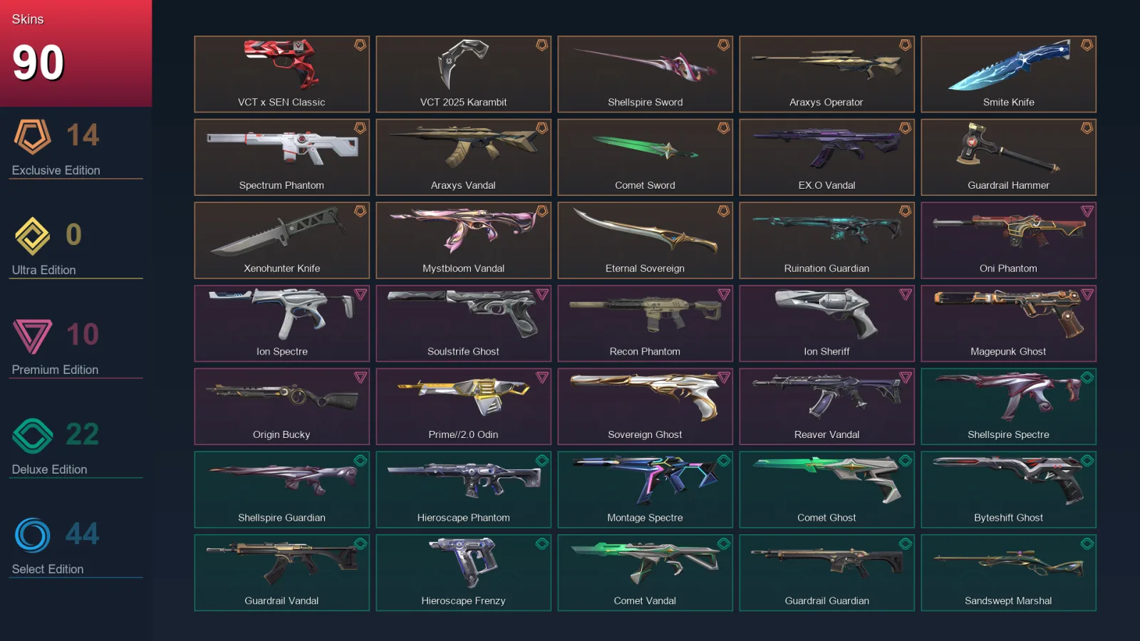 EU | Lv133 | Unranked | 90 Skin | 28 Agent | 81 Buddy — Valorant account