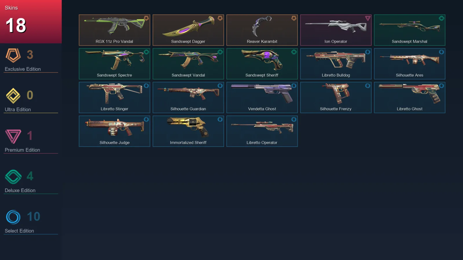 EU | Lv78 | Unranked | 18 Skin | 23 Agent | 30 Buddy