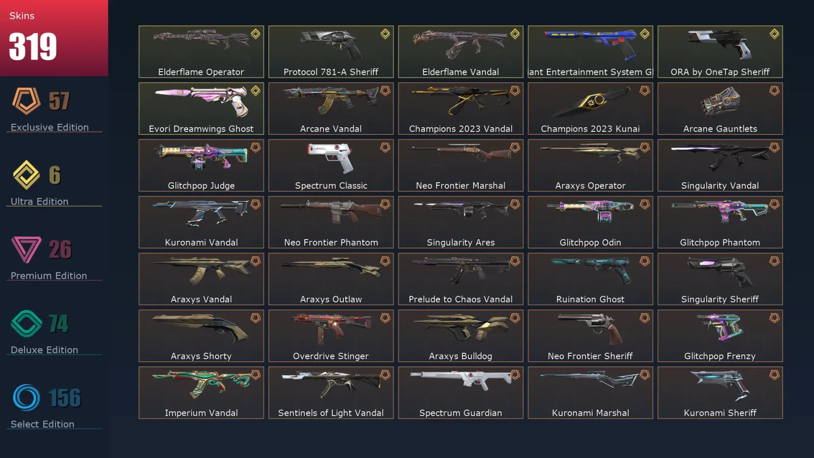 [Valorant] | EU | Level 299 | 29 Agents | 319 Skins — Valorant account