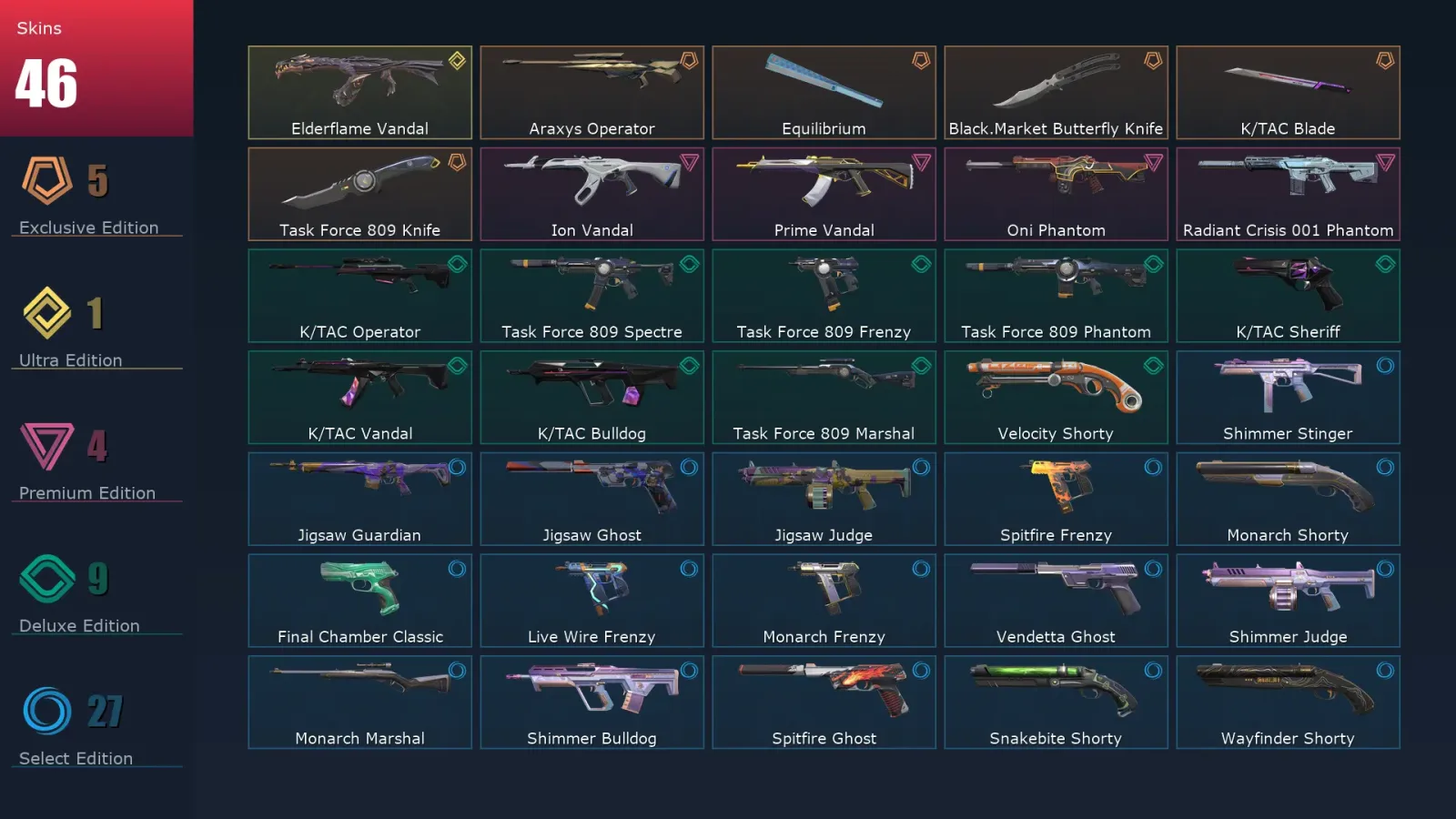 [Valorant] | EU | Level 200 | 27 Agents | 46 Skins — Valorant account