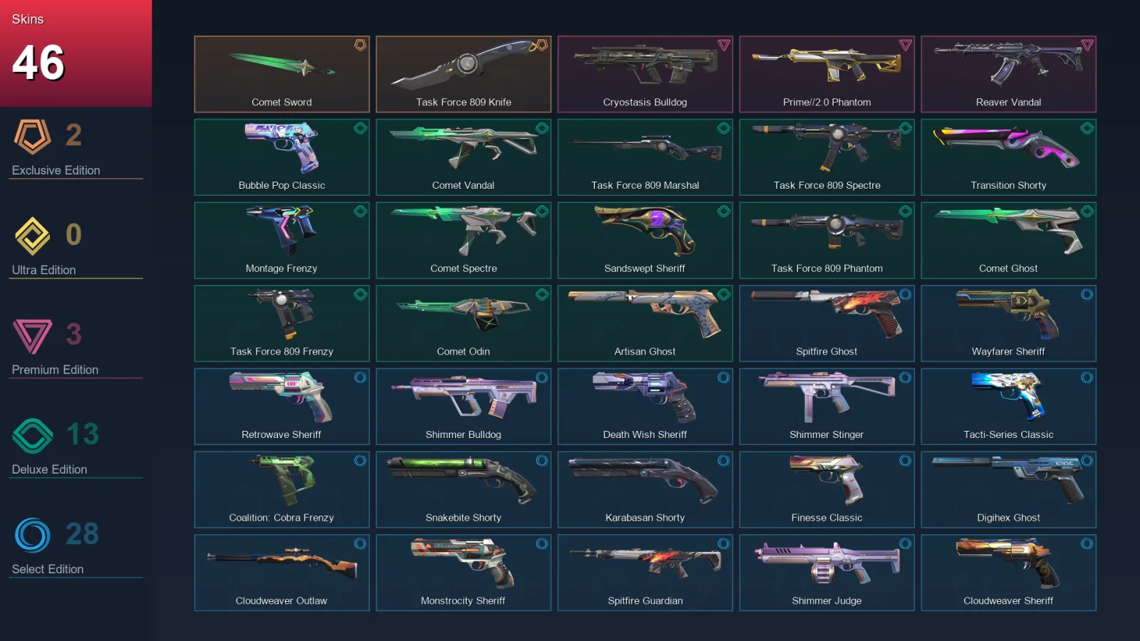 AP | Lv342 | Unranked | 46 Skin | 29 Agent | 126 Buddy — Valorant account
