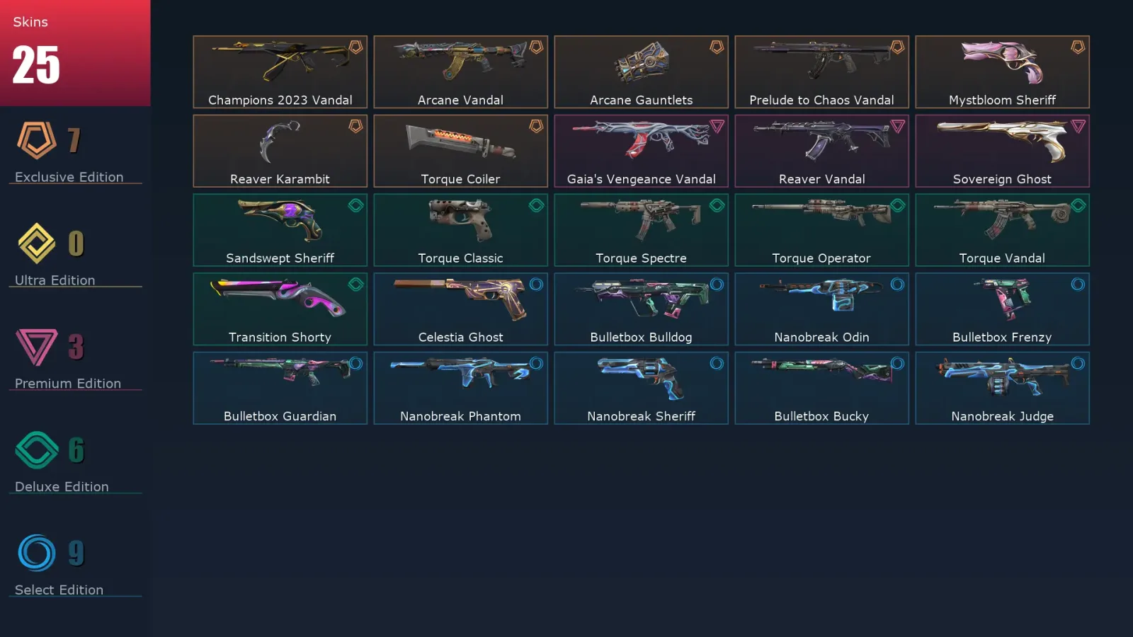 [Valorant] | EU | Level 138 | 28 Agents | 25 Skins