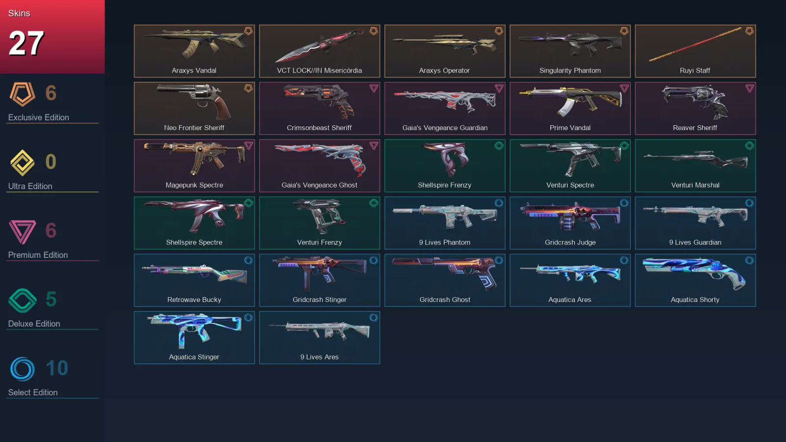 EU | Lv37 | Unranked | 27 Skin | 12 Agent | 23 Buddy — Valorant account