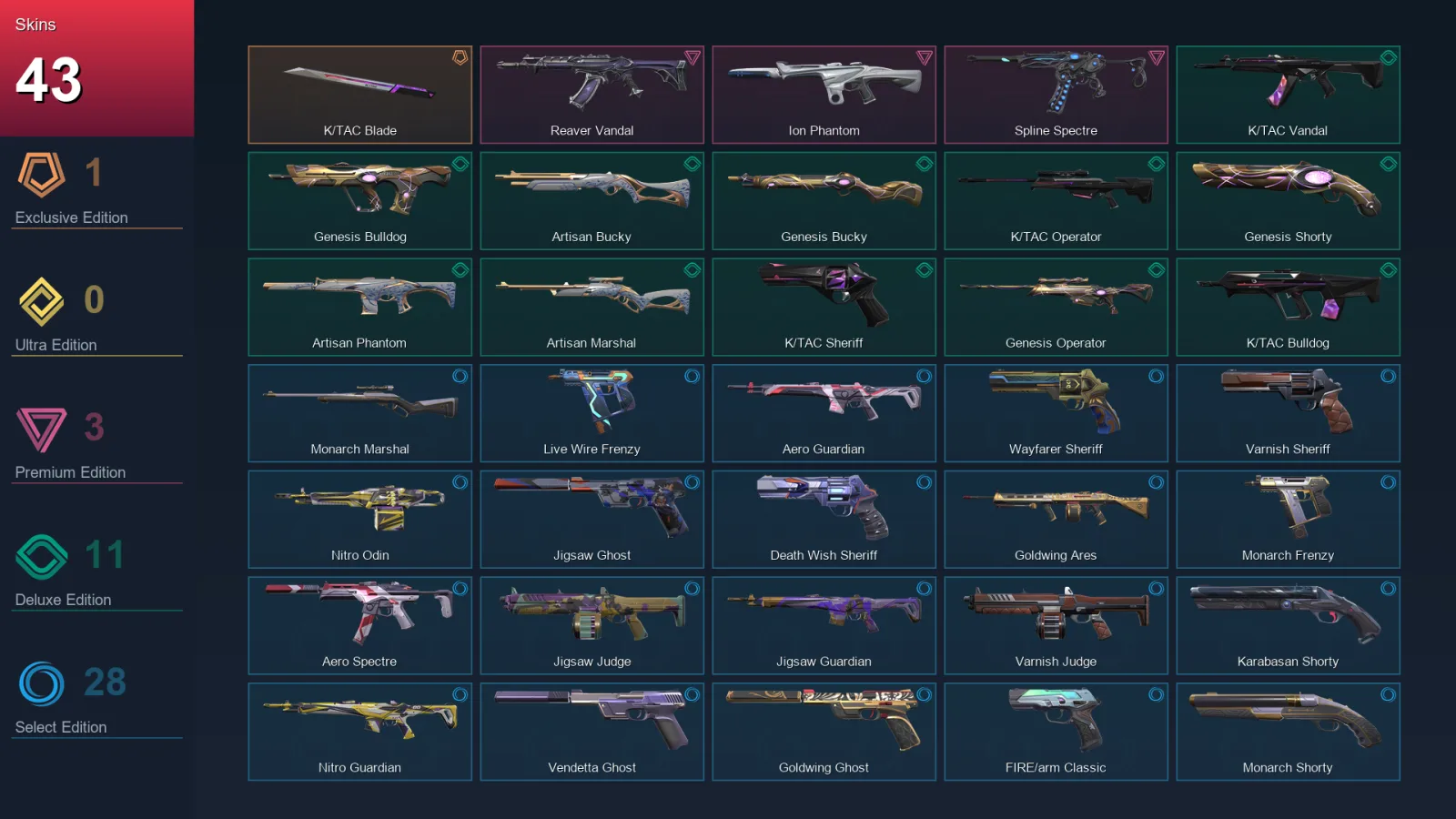 EU | Lv146 | Unranked | 43 Skin | 23 Agent | 85 Buddy — Ion Phantom