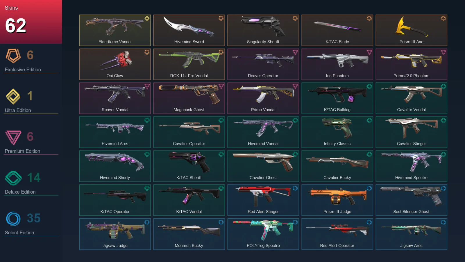 EU | Lv242 | Unranked | 62 Skin | 18 Agent | 72 Buddy