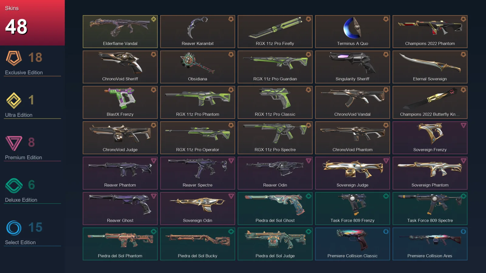 NA | Lv55 | Unranked | 48 Skin | 23 Agent | 36 Buddy — Unranked / Smurf Valorant