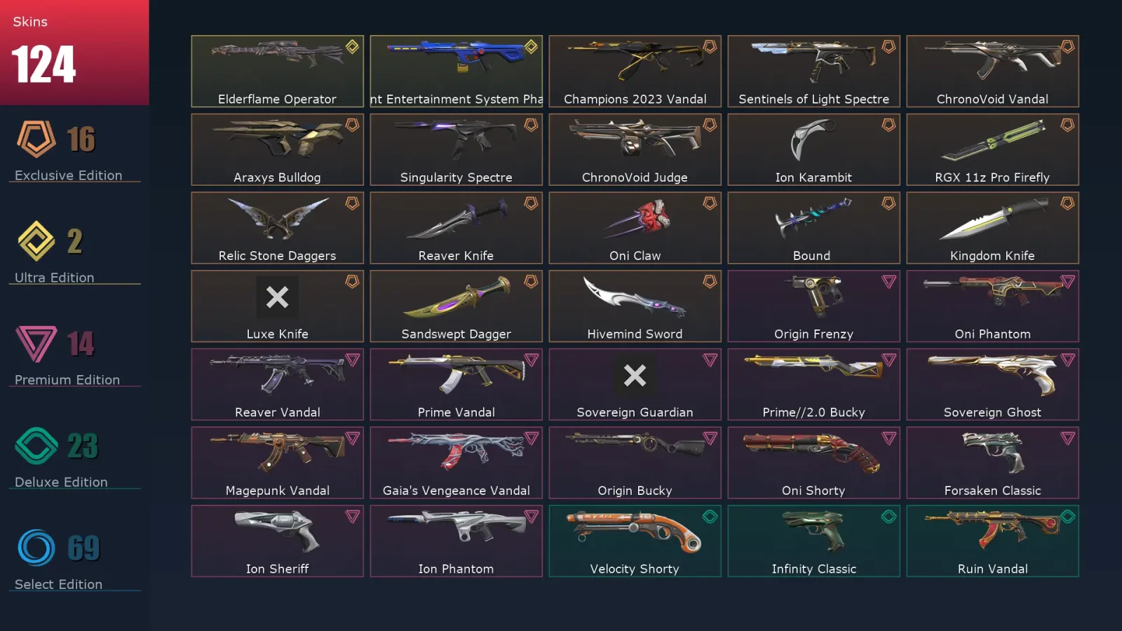 [Valorant] | EU | Level 382 | 28 Agents | 124 Skins — Valorant account