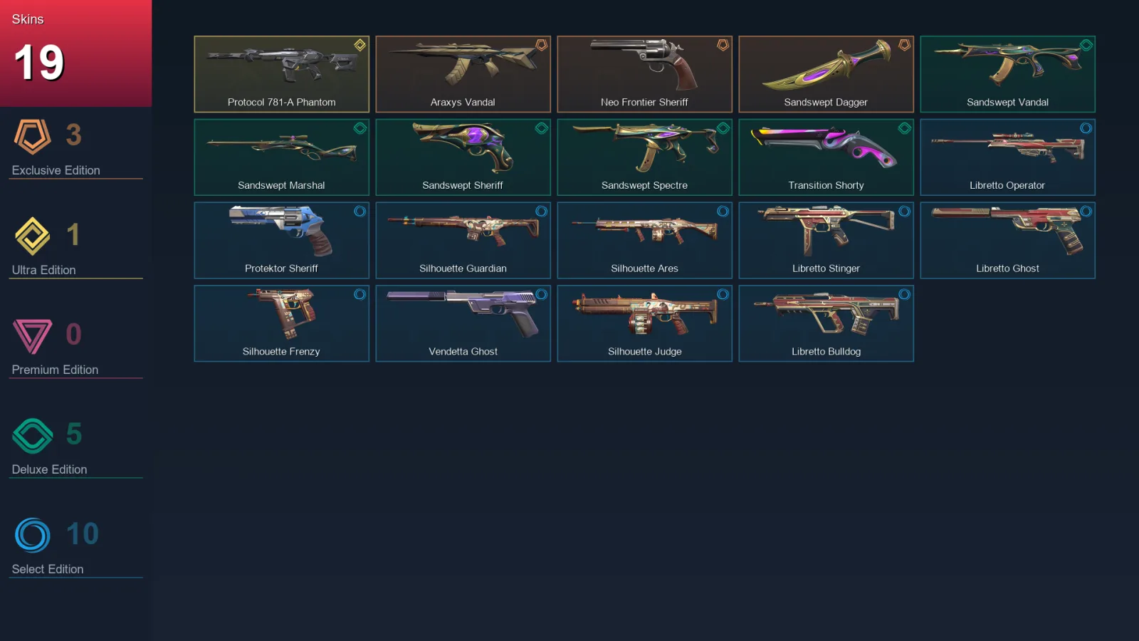 AP | Lv83 | Unranked | 19 Skin | 21 Agent | 35 Buddy