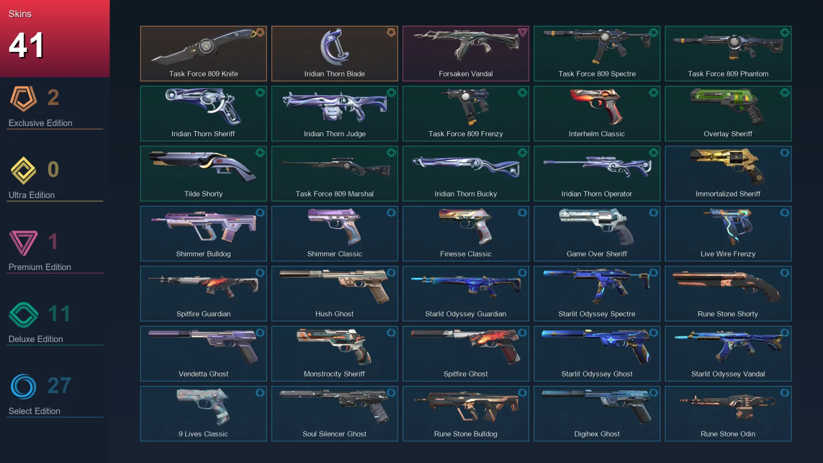 AP | Lv272 | Unranked | 41 Skin | 28 Agent | 91 Buddy