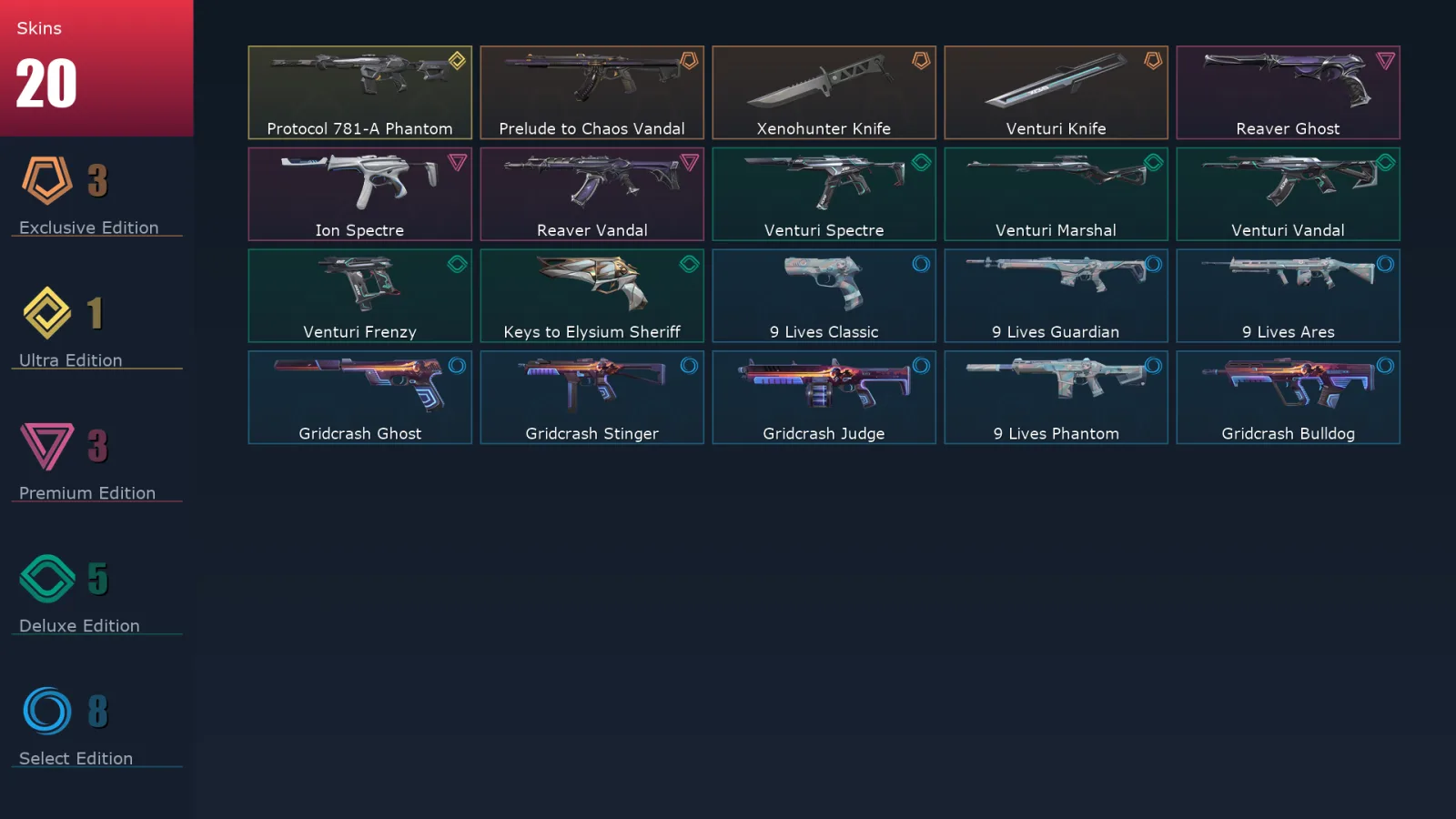[Valorant] | EU | Level 137 | 29 Agents | 20 Skins