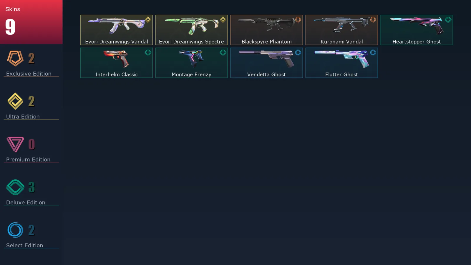 [Valorant] | EU | Level 112 | Bronze 1 | 24 Agents | 9 Skins