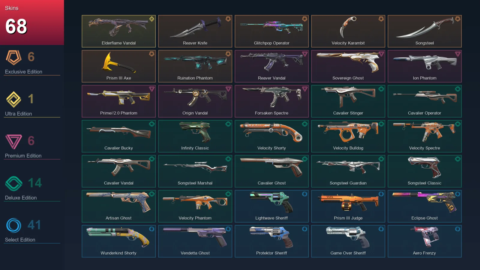 EU | Lv357 | Unranked | 68 Skin | 24 Agent | 93 Buddy — Valorant account