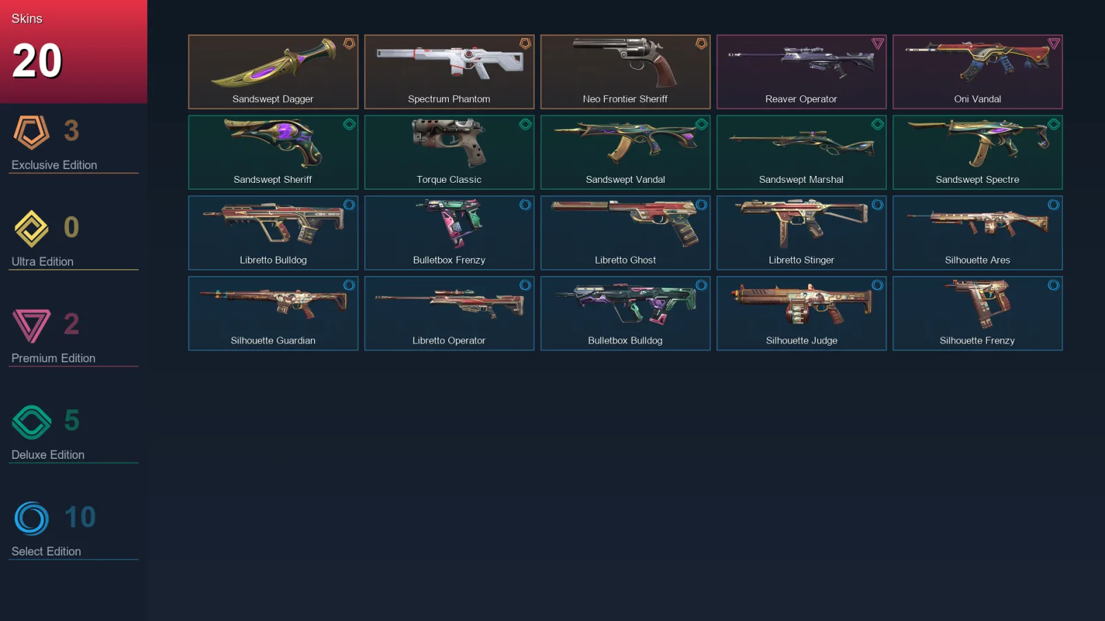 AP | Lv49 | Unranked | 20 Skin | 16 Agent | 25 Buddy — Bulletbox Frenzy
