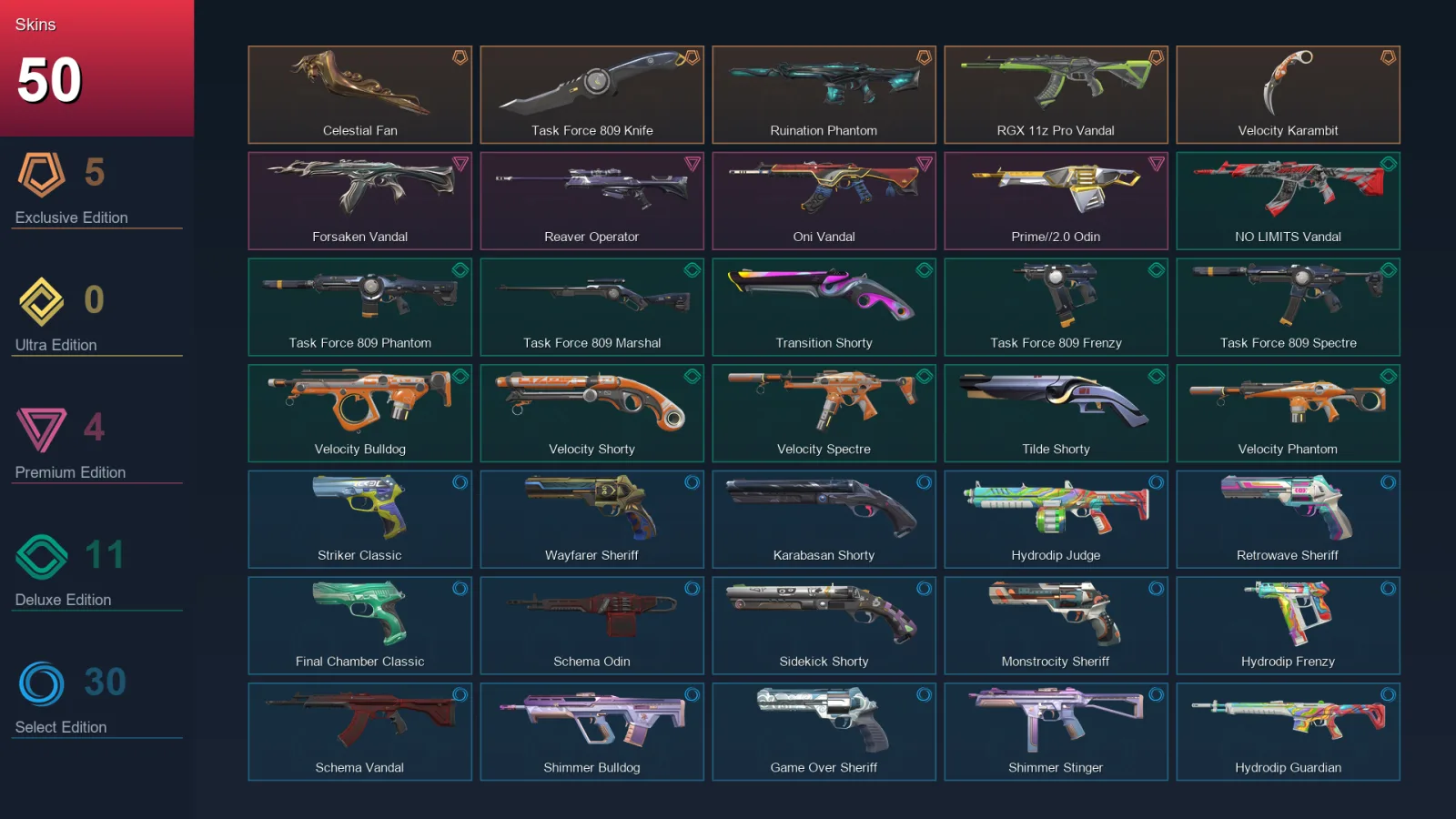 EU | Lv281 | Unranked | 50 Skin | 26 Agent | 106 Buddy