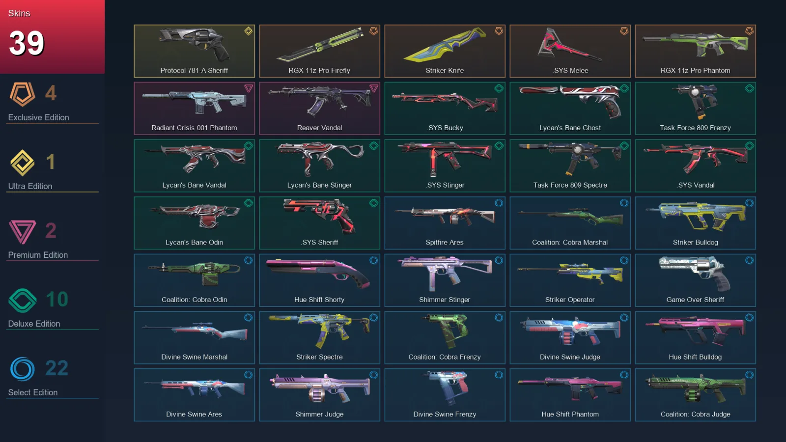 EU | Lv132 | Unranked | 39 Skin | 29 Agent | 63 Buddy — Valorant account