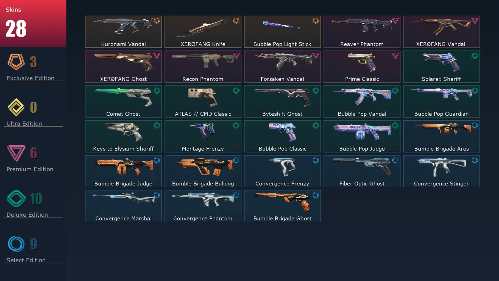 [Valorant] | EU | Level 187 | 29 Agents | 28 Skins — Valorant account