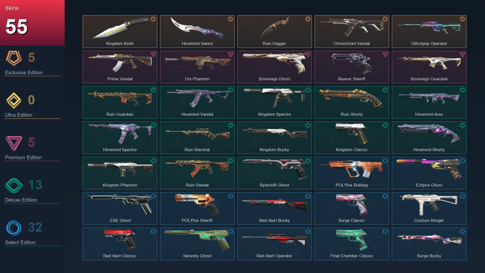 AP | Lv181 | Unranked | 55 Skin | 28 Agent | 106 Buddy — Valorant account