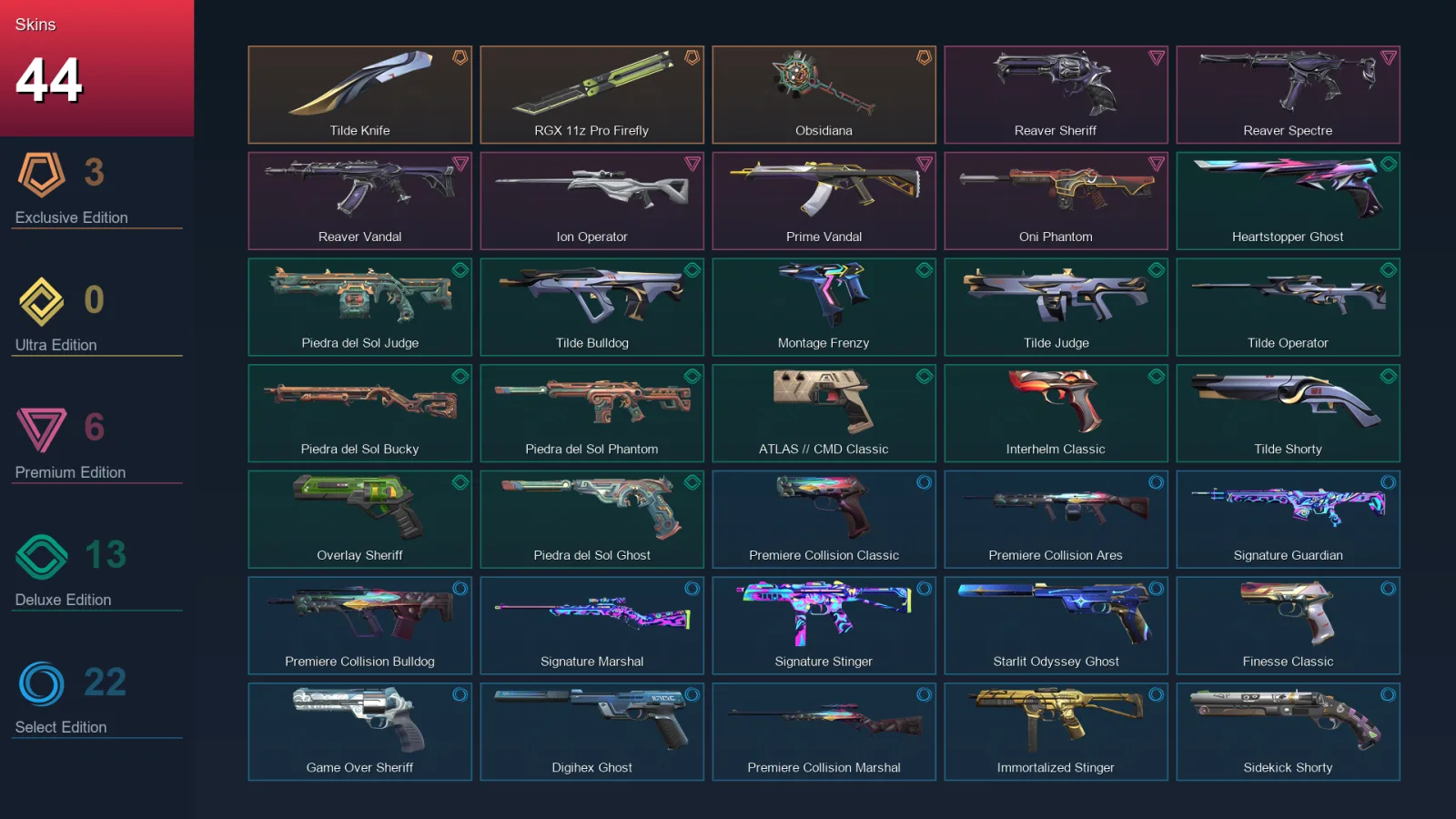 EU | Lv238 | Unranked | 44 Skin | 28 Agent | 82 Buddy — Valorant account