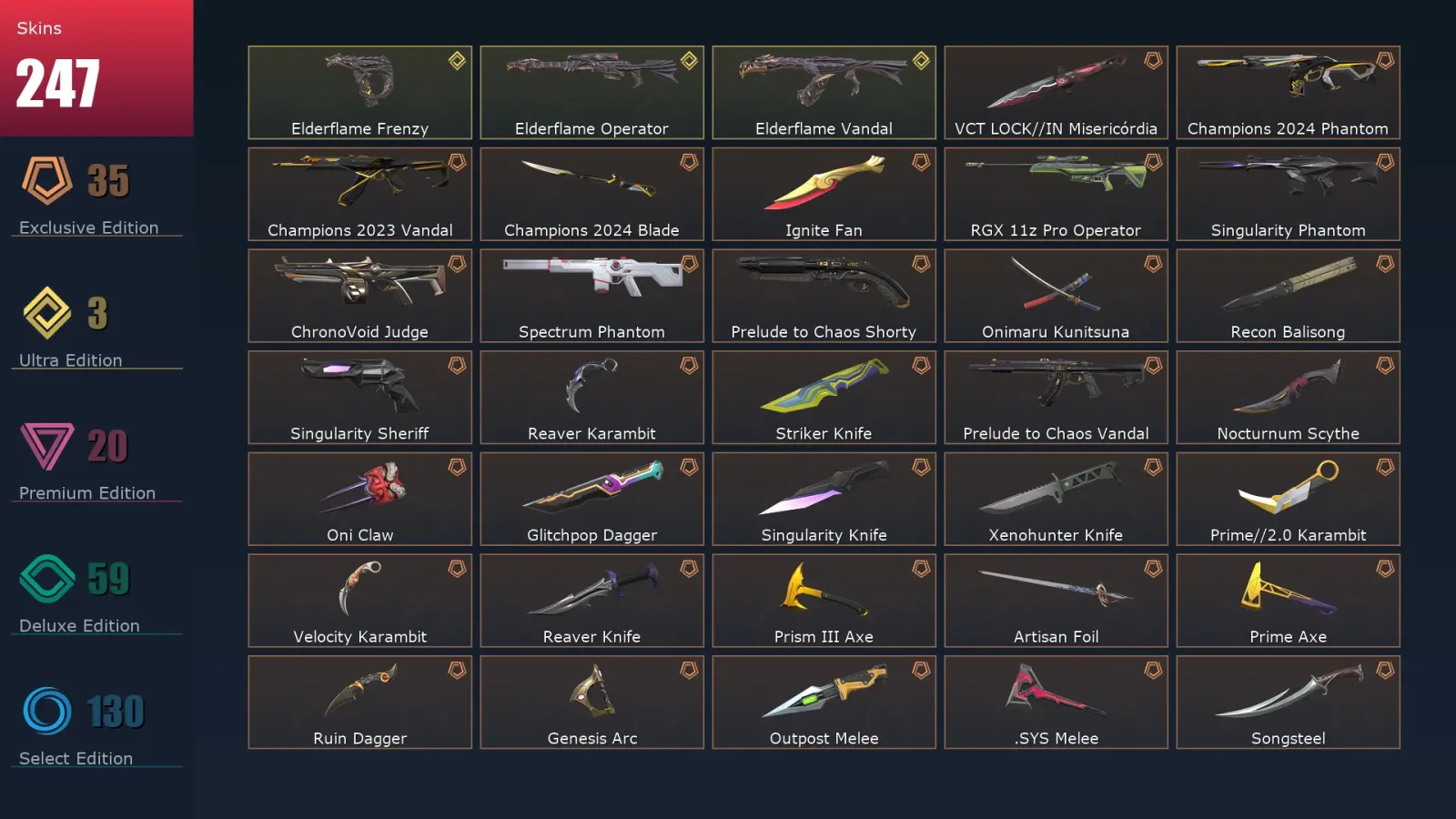 [Valorant] | EU | Level 324 | 27 Agents | 247 Skins