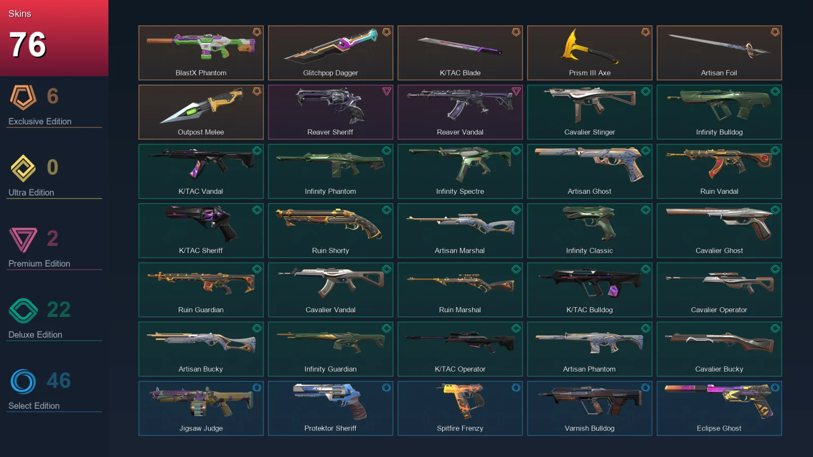 NA | Lv179 | Unranked | 76 Skin | 21 Agent | 90 Buddy