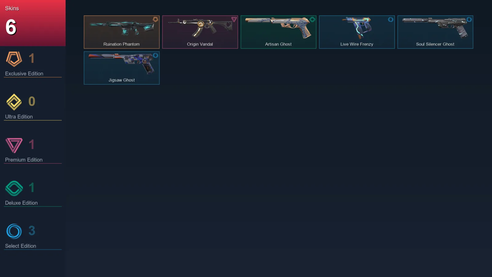 AP | Lv114 | Unranked | 6 Skin | 27 Agent | 60 Buddy
