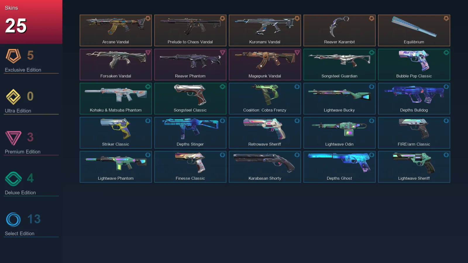 AP | Lv127 | Unranked | 25 Skin | 24 Agent | 65 Buddy