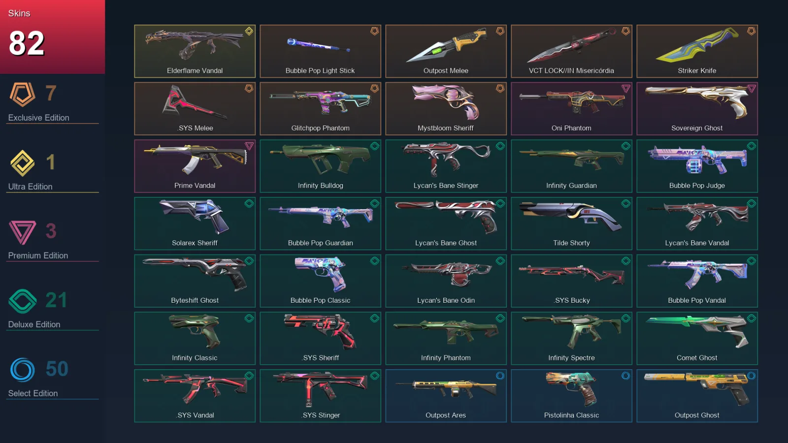 EU | Lv264 | Unranked | 82 Skin | 28 Agent | 138 Buddy — Valorant account