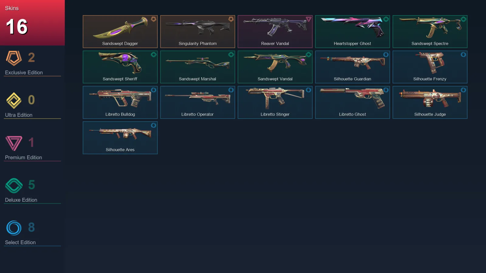 EU | Lv97 | Unranked | 16 Skin | 25 Agent | 42 Buddy — Valorant account