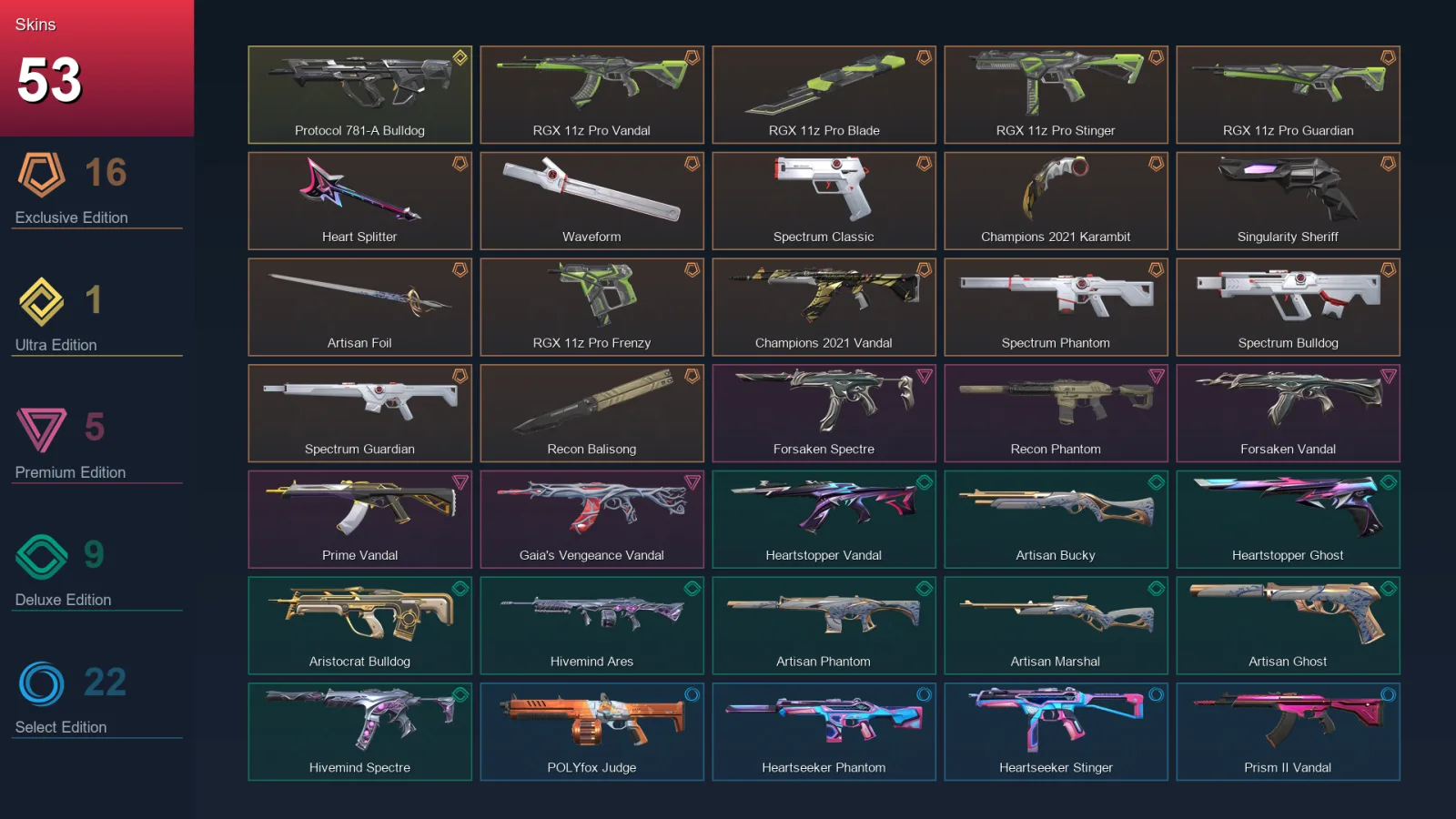 EU | Lv66 | Unranked | 53 Skin | 21 Agent | 59 Buddy