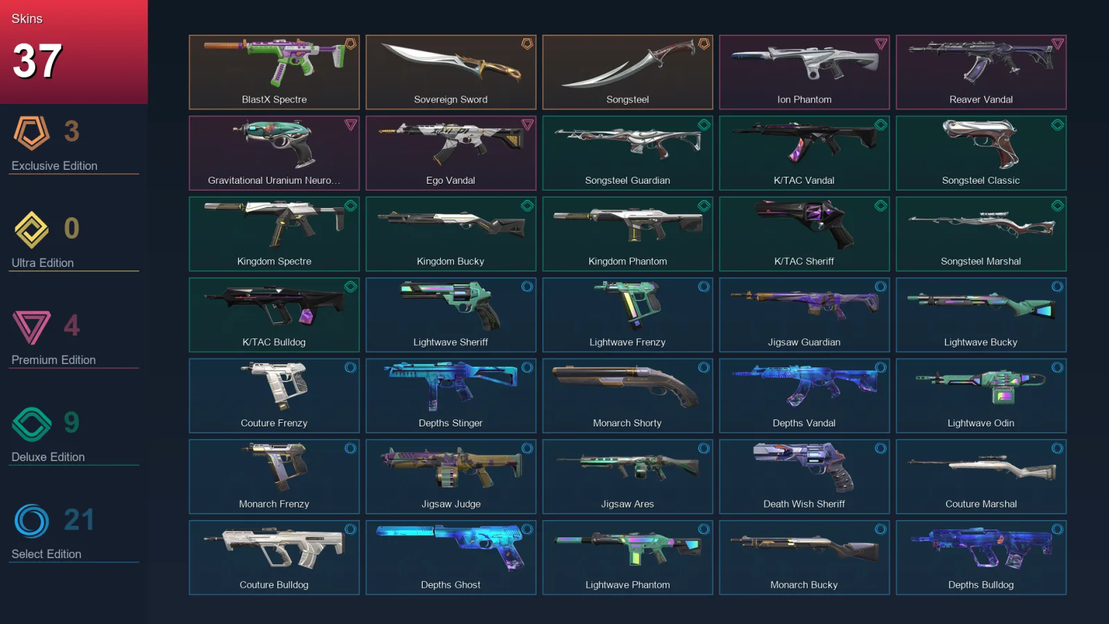 AP | Lv48 | Unranked | 37 Skin | 16 Agent | 36 Buddy — Valorant account