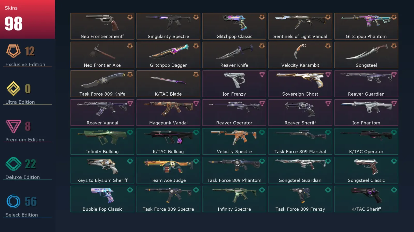 [Valorant] | EU | Level 301 | Diamond 1 | 29 Agents | 98 Skins — Valorant account