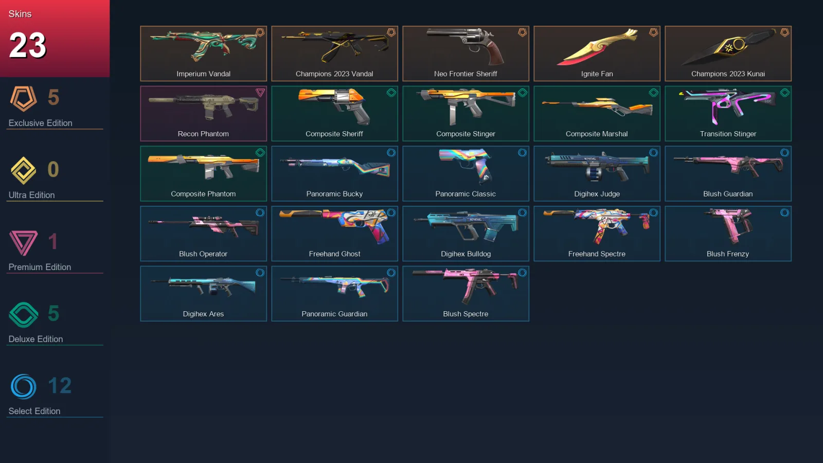 EU | Lv55 | Unranked | 23 Skin | 17 Agent | 39 Buddy