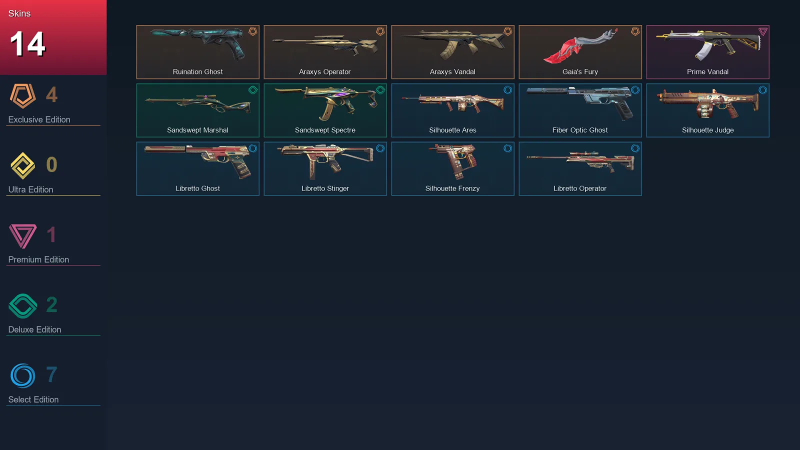 LA | Lv54 | Unranked | 14 Skin | 22 Agent | 21 Buddy